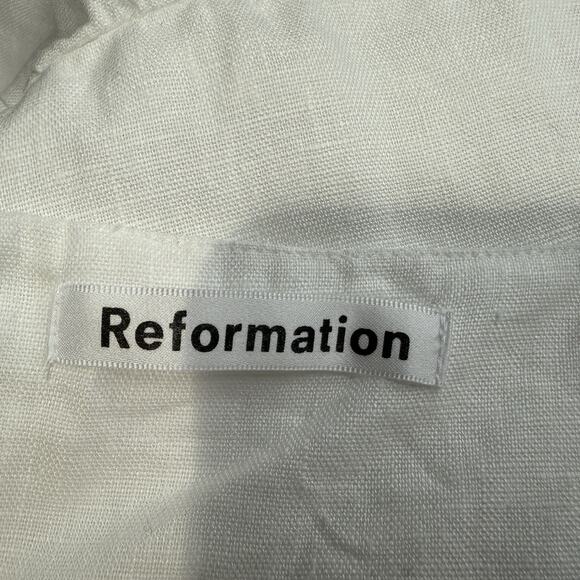 Reformation Velma White 100% Linen Short Sleeveless Sundress Mini Dress Size 12 - Picture 8 of 10